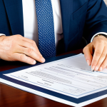 Property Document Check**

"A serious, professional real estate agent, fully clothed in a modest business suit, carefully reviewing property documents at a bright, organized office desk. Title deed, land records, and encumbrance certificate are visible. Safe for work, appropriate content, perfect anatomy, well-formed hands, professional setting."

**
