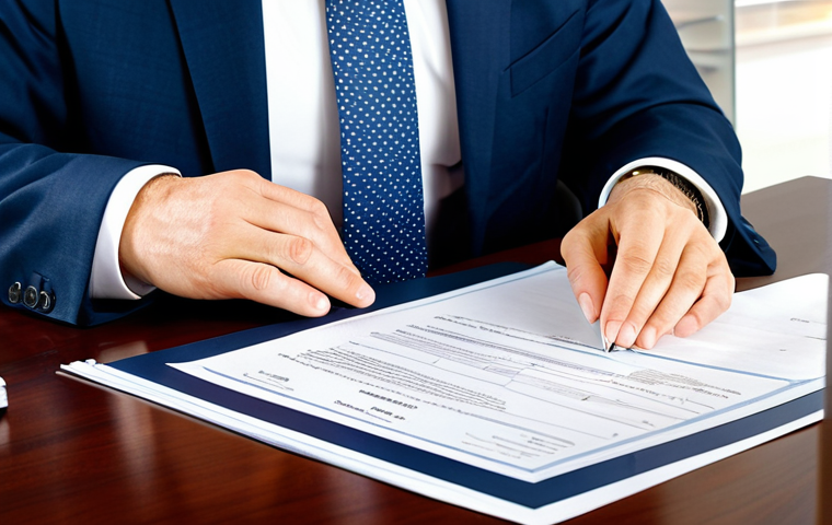 Property Document Check**

"A serious, professional real estate agent, fully clothed in a modest business suit, carefully reviewing property documents at a bright, organized office desk. Title deed, land records, and encumbrance certificate are visible. Safe for work, appropriate content, perfect anatomy, well-formed hands, professional setting."

**