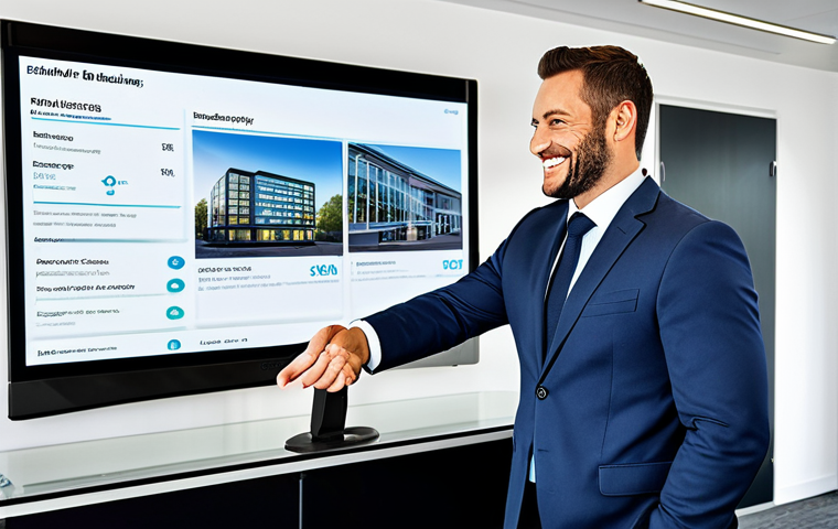 공인중개사 자격증의 장점과 단점 - Successful Property Dealer**

"A confident property dealer in a modern office, smiling, shaking hand...