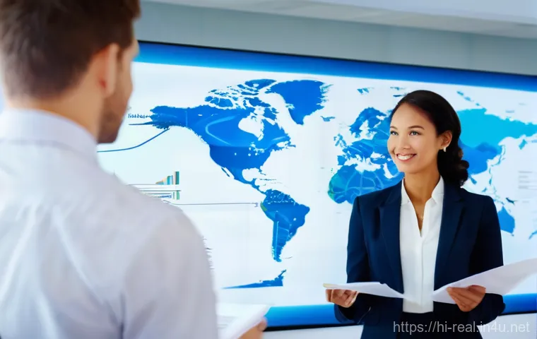 공인중개사 자격증 활용 해외 부동산 거래 - **Prompt 1: Global Real Estate Visionary**
    A confident, well-dressed female real estate professi...