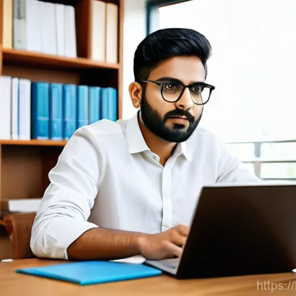 공인중개사 시험 준비를 위한 동영상 추천 - **Prompt:** A young, focused Indian adult (could be male or female, mid-20s to early 30s) diligently...