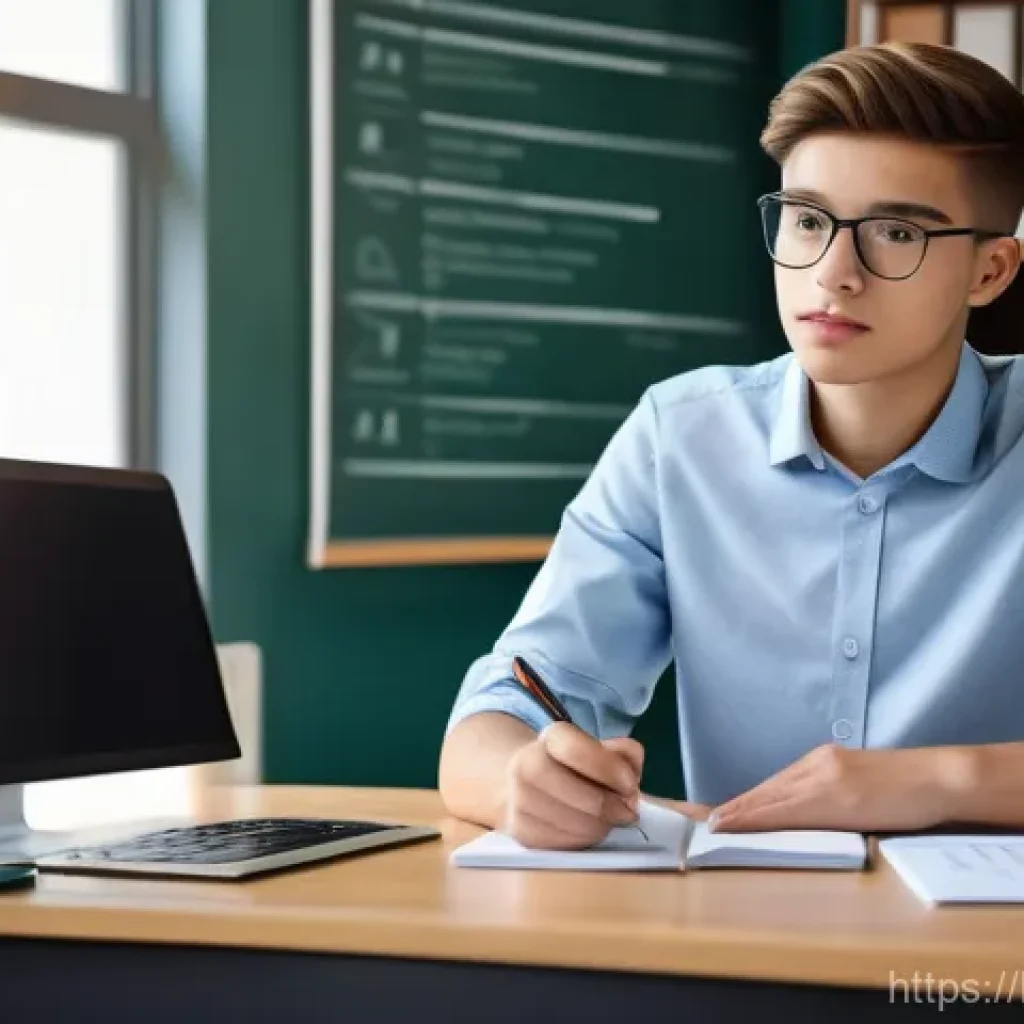 공인중개사 시험 준비를 위한 피드백 받기 - **Prompt 1: The Reflective Student and Digital Feedback**
    "A diligent young adult student, dress...