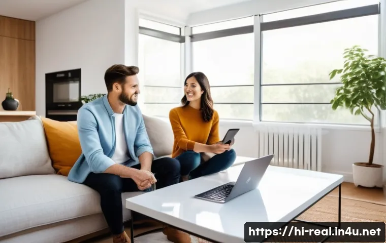 공인중개사와 부동산 시장의 변화와 관련된 연구 - **Prompt: The Digital Real Estate Experience**
    A wide-angle shot depicting a modern, diverse you...