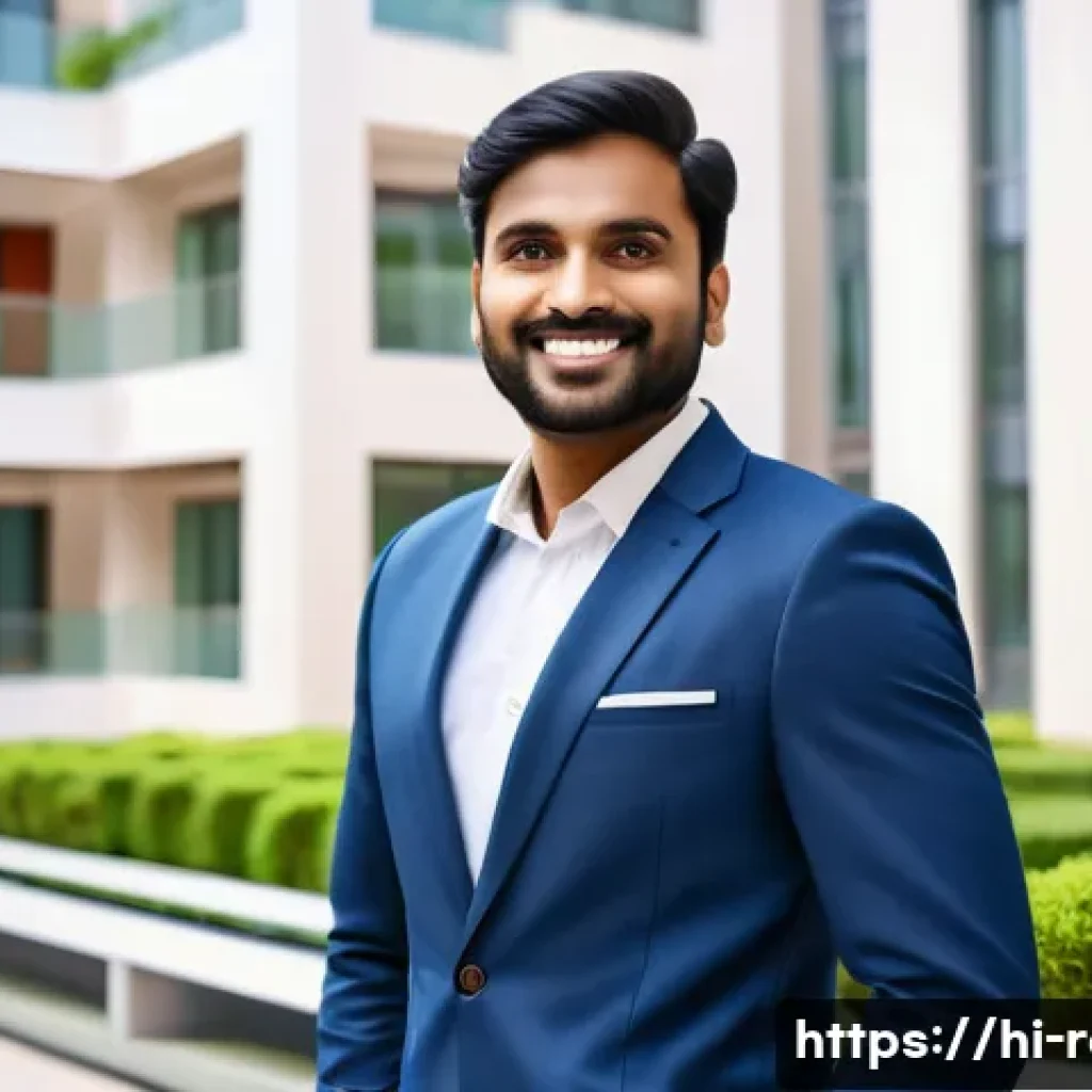 공인중개사 시험 이후 경력 관리 - A professional Indian real estate agent in smart business casual attire, actively participating in a...