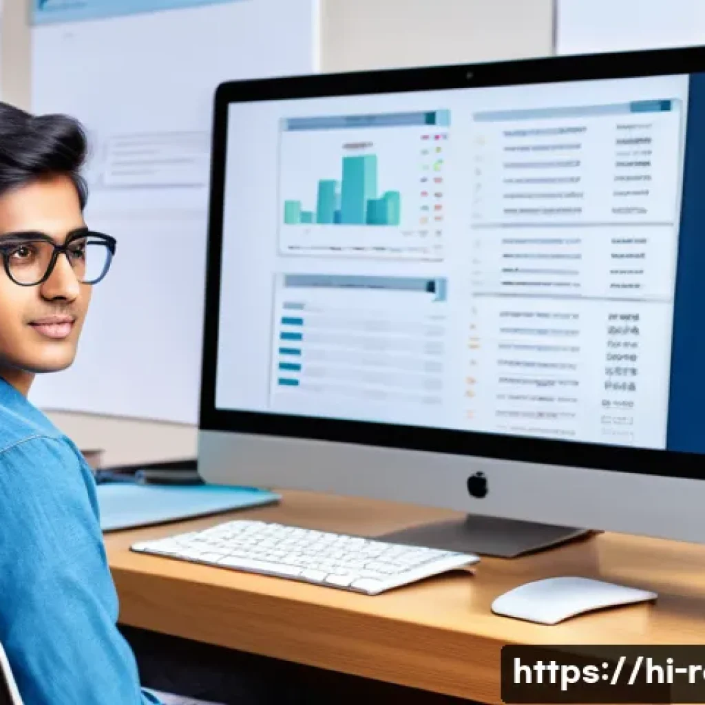 공인중개사 시험 대비 최신 동향 소개 - A modern study environment featuring a young Indian student preparing for the 공인중개사 exam, sitting at...