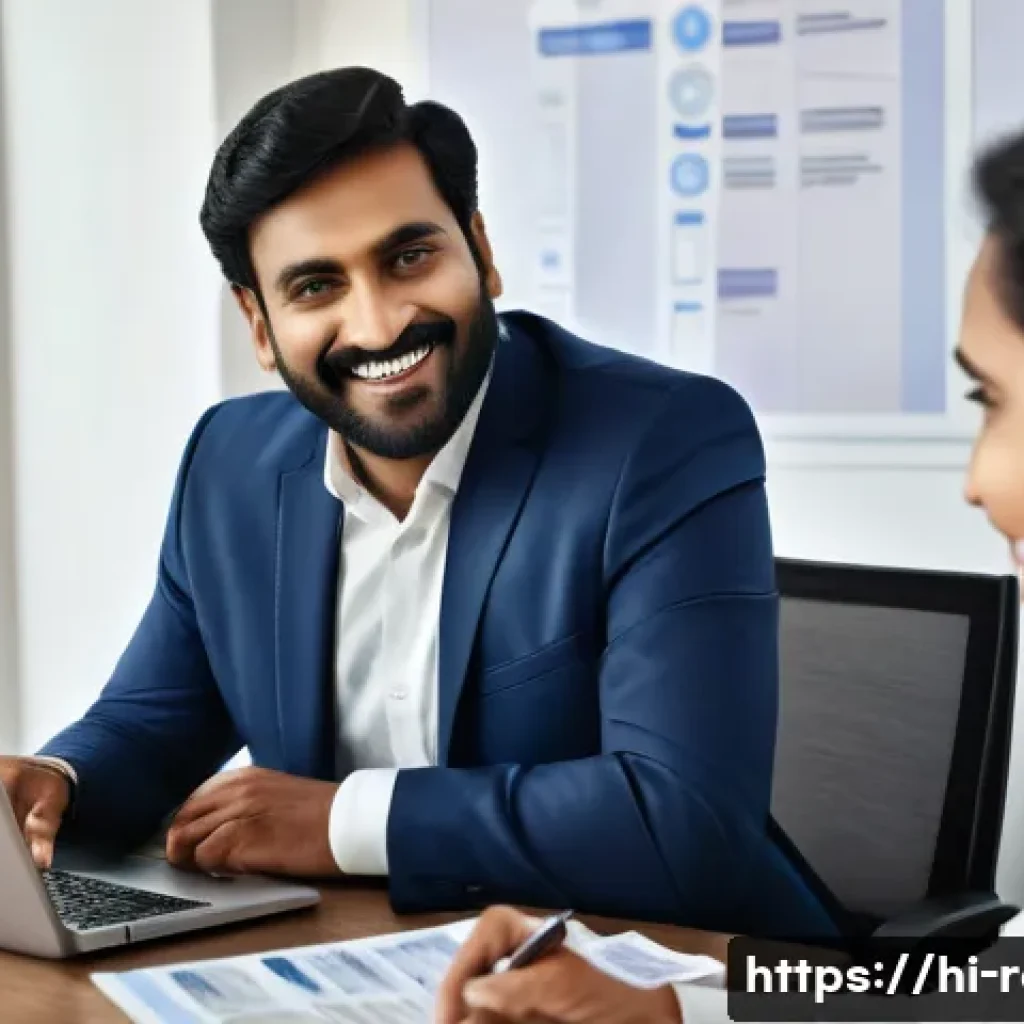 공인중개사와 부동산 협상 기술 - A professional real estate agent attentively listening to a middle-aged Hindi-speaking client in a m...