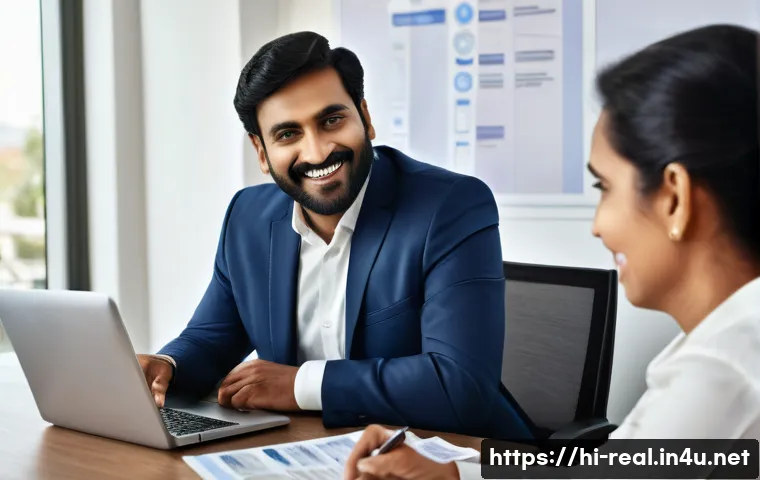 공인중개사와 부동산 협상 기술 - A professional real estate agent attentively listening to a middle-aged Hindi-speaking client in a m...