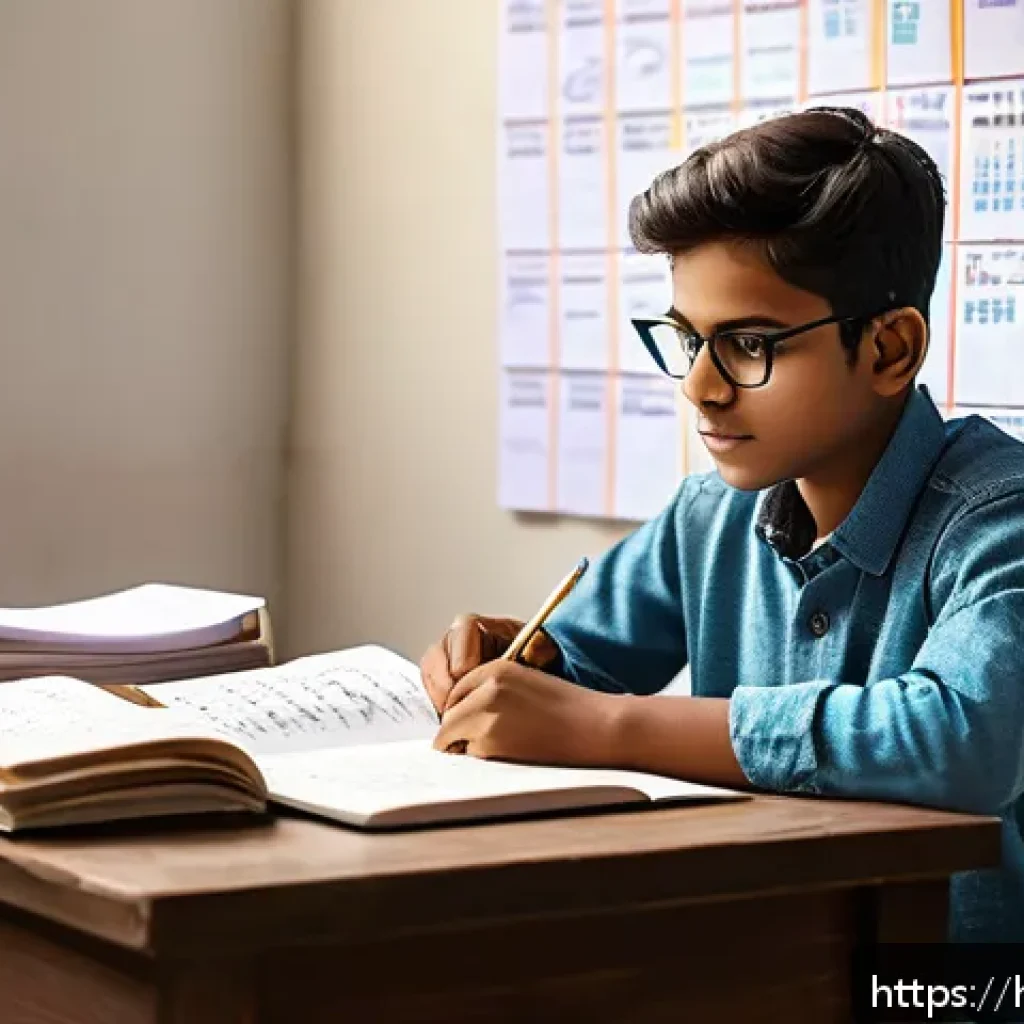 공인중개사 시험에 자주 나오는 실수 분석 - A focused Indian student sitting at a study desk in a well-lit room, surrounded by neatly organized ...