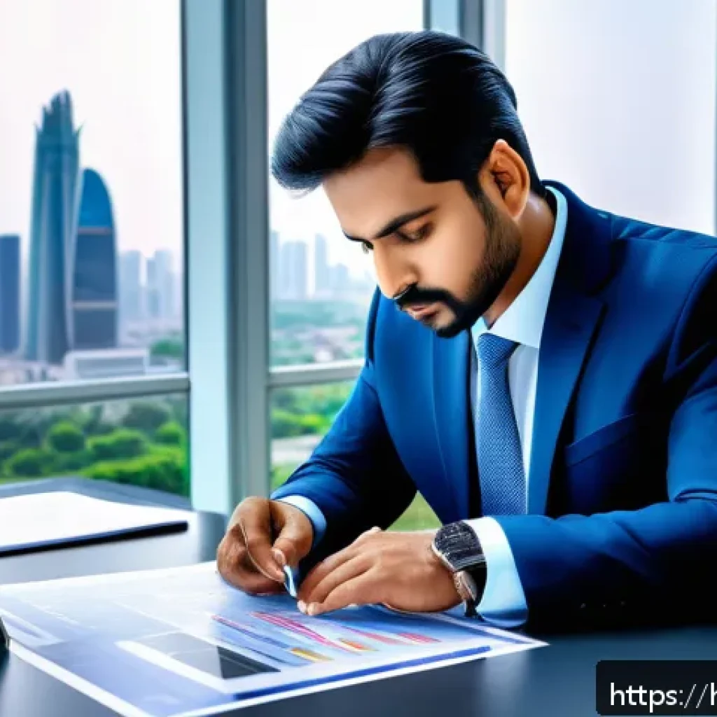 공인중개사 현장 실무 사례 - A professional real estate investor of Indian ethnicity analyzing data charts and property maps on a...